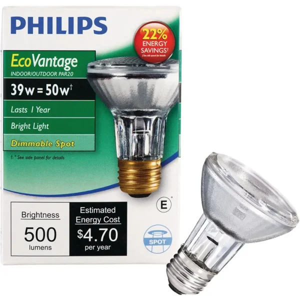 Philips Ecovantage 50 Watt Equivalent PAR20 Halogen Spotlight Light Bulb