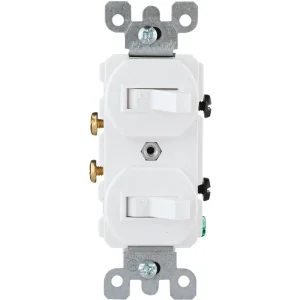 Leviton 1-Pole White 15A Quiet Duplex Switch