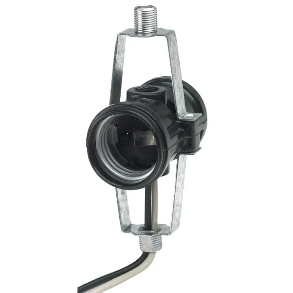 Leviton Black Keyless Medium Base 2-Light Lamp Socket