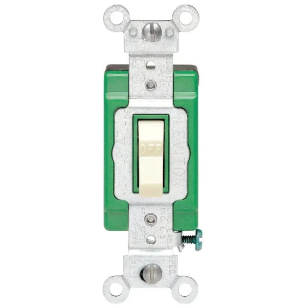 Ivory Grounded Quiet Double Pole Switch