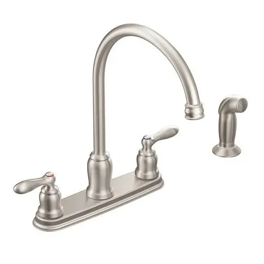 Moen Caldwell Stainless Two Handle High Arc Kitchen Faucet