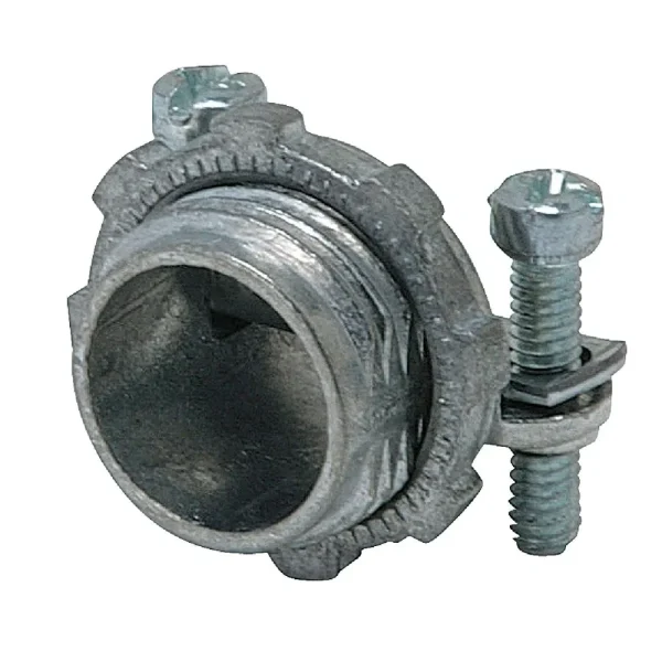 Halex 3/8″ Die-Cast Zinc Clamp 10/3 Wire Box Connector, 100-Pack