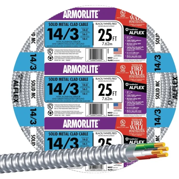 Southwire 14/3 Aluminum Armored Cable