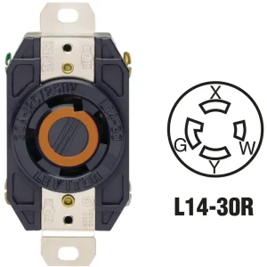 Leviton 30 Amp Black Industrial Grade Locking Outlet Receptacle