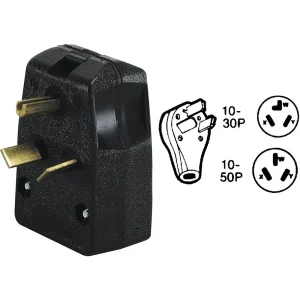 Leviton 30A/50A 250V 3-Wire 3-Pole Black Range/Dryer Cord Plug