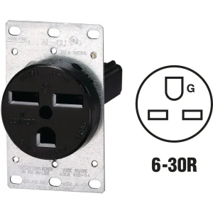 Leviton 30 Amp Black Flush Mount Power Outlet