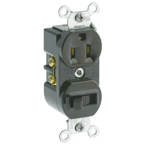 Leviton Brown 15A Heavy-Duty Switch And Outlet