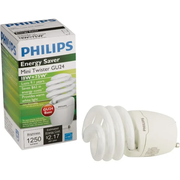 Philips Energy Saver T2 GU24 CFL Light Bulb