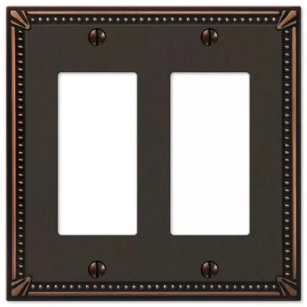 AmerTac Imperial Bead Aged Bronze Cast 2 Rocker Wallplate