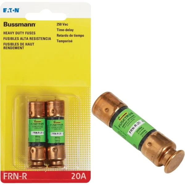 Bussmann Fuses 20A FRN-R Cartridge Fuse, 2-Pack