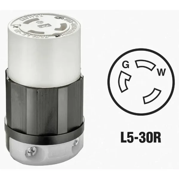 Leviton 30 Amp L5-30R Industrial Grade Locking Cord Connector
