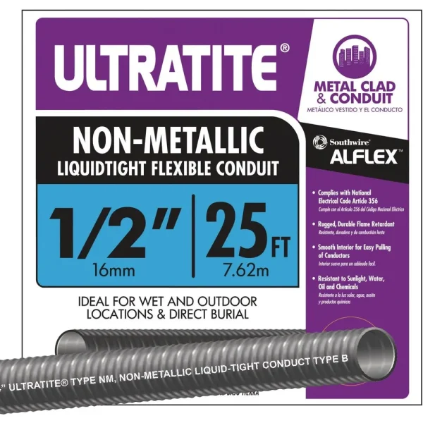 Southwire 1/2″ x 25′ Flexible Nonmetallic Conduit