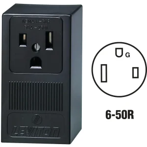 Leviton 50 Amp Black Surface Mount Welder Power Outlet