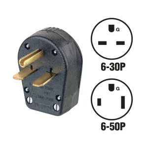 Leviton 30A/50A Black Dual Power Plug