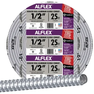 Southwire 1/2″ x 25′ Aluminum Flexible Metal Conduit