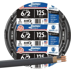 Romex 125 ft. 6-2 Black Solid NMW/G Wire