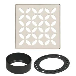 Schluter KERDI-DRAIN-STYLE Metallic Finish Shower Grates | Floral / Brushed Stainless Steel - view 3