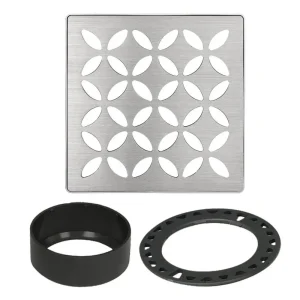 Schluter KERDI-DRAIN-STYLE Metallic Finish Shower Grates | Floral / Brushed Stainless Steel - view 4