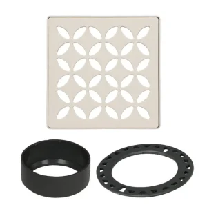 Schluter KERDI-DRAIN-STYLE Trendline Drain Grates | Floral / Matte White (MBW) - view 3