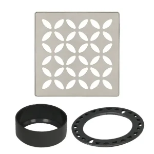 Schluter KERDI-DRAIN-STYLE Trendline Drain Grates | Floral / Matte White (MBW) - view 4