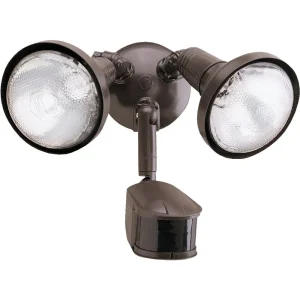 Halo Bronze Motion Sensing Dusk To Dawn Incandescent 240 Deg. Floodlight Fixture