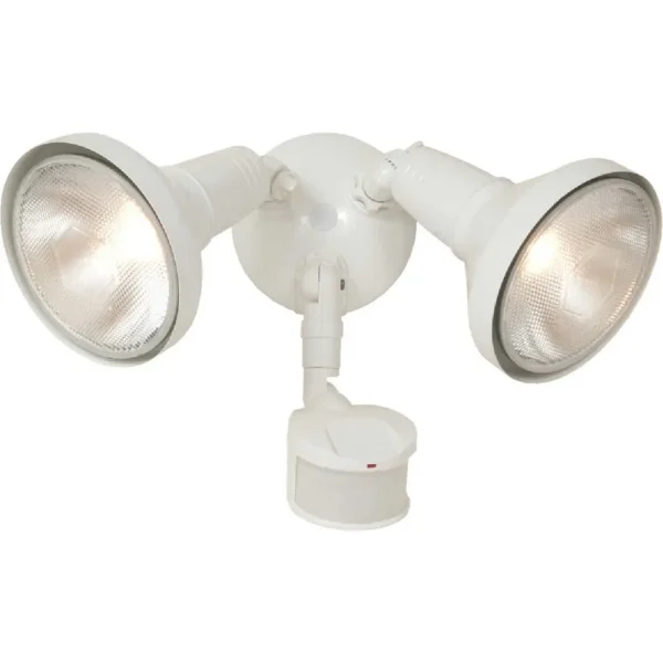Halo White Motion-Sensing Incandescent Floodlight Fixture