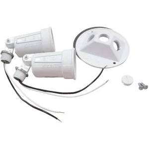 Bell 150W Aluminum White Weatherproof Outdoor Lampholder with Cover