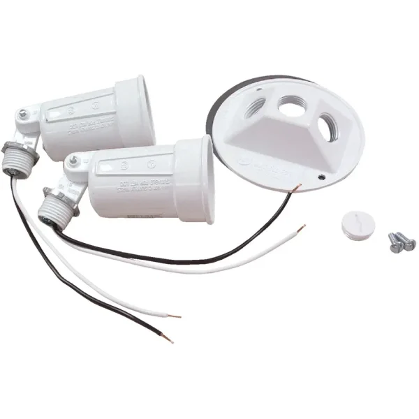 Bell 150W Aluminum White Weatherproof Outdoor Lampholder with Cover