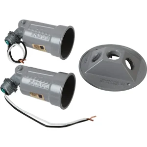 Bell 150W Aluminum Gray Weatherproof Outdoor Lampholder with Cover