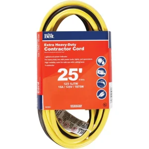 Do it Best Yellow 12/3 Extra Heavy-Duty Contractor Extension Cord, 25 ft