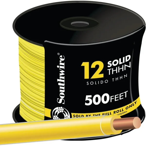Southwire 500 ft. 12 AWG Yellow Solid THHN Wire