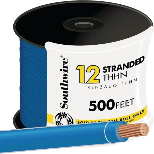 Southwire 500 ft. 12 AWG Blue Stranded THHN Wire