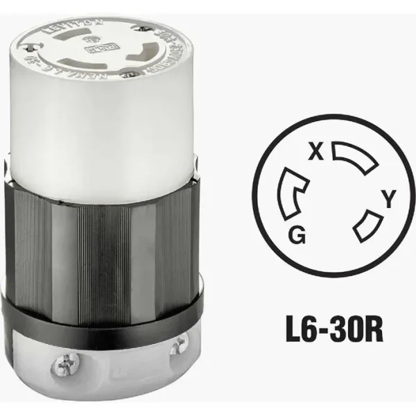 Leviton 30 Amp L6-30R Industrial Grade Locking Cord Connector