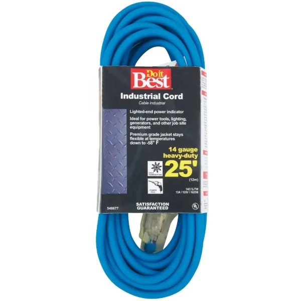 Do it Best Blue 14/3 Industrial Outdoor Extension Cord, 25 ft