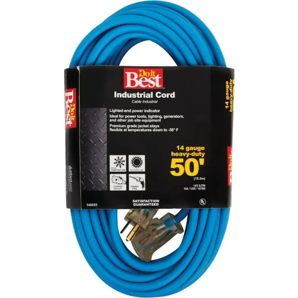 Do it Best Blue 14/3 Industrial Outdoor Extension Cord, 50 ft