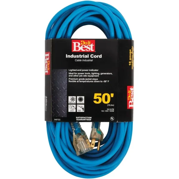 Do it Best Blue 16/3 Industrial Outdoor Extension Cord, 50 ft
