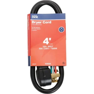 Do it Best Black 10/4 30A Dryer Cord, 4 ft