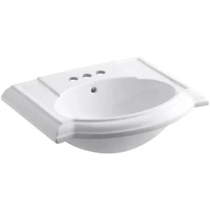 Kohler Devonshire White Bathroom Sink with 4 in. Centerset Faucet Holes