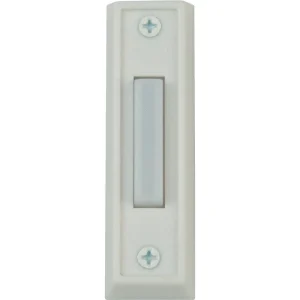 Heath Zenith White Plastic LED Lighted Doorbell Push-Button