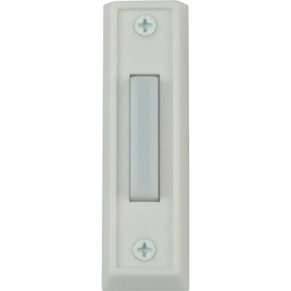 Heath Zenith White Plastic LED Lighted Doorbell Push-Button