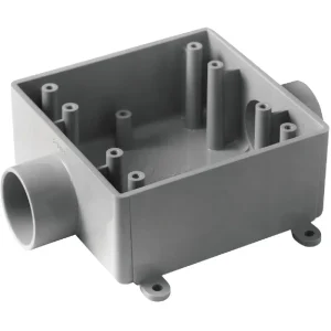 Carlon 2-Gang Gray Square Dead-End Termination Wall Box, 3/4 In. Outlet