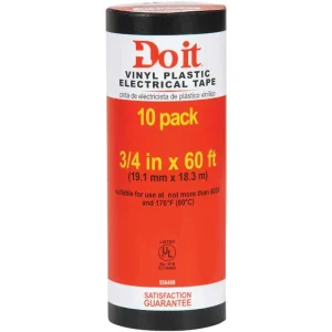 Do it 3/4 in. x 60 ft. General Purpose Black Vinyl Electrical Tape, 10-Pack
