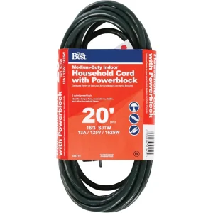 Do it Best Green 16/3 3-Outlet Extension Cord with Powerblock, 20 ft