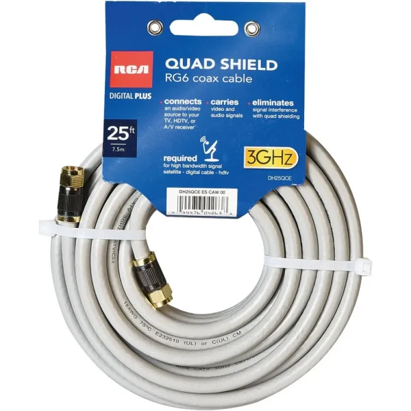 RCA 25 Ft. Quad RG6 Coaxial Cable