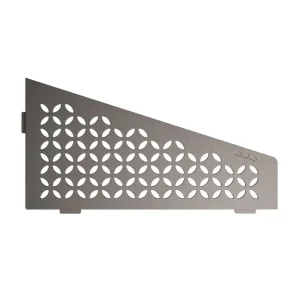 Schluter SHELF E Shower Corner Shelves | Brushed Stainless Steel / Floral / Triangular Corner Shelf