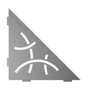 Schluter SHELF E Shower Corner Shelves | Brushed Stainless Steel / Floral / Triangular Corner Shelf - view 2