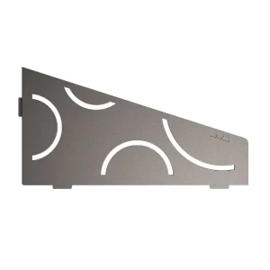 Schluter SHELF E Shower Corner Shelves | Brushed Stainless Steel / Floral / Triangular Corner Shelf - view 4