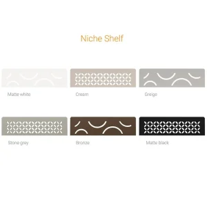 Schluter SHELF-N Rectangular Shower Niche Shelf | Brushed Stainless Steel / Floral