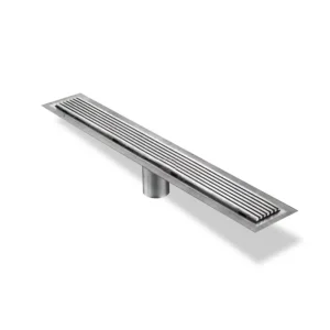 Drains Unlimited Linear Floor Drains – Brass Polished | 29″ / Brass Polished / Square Perforated Grate - view 3
