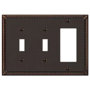 Amerelle 2 Switch/Gfi Imperial Bead TumbLED Antique Bronze